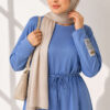 Arm Patch Belted Loisha Dress Baby Blue - Afbeelding 4