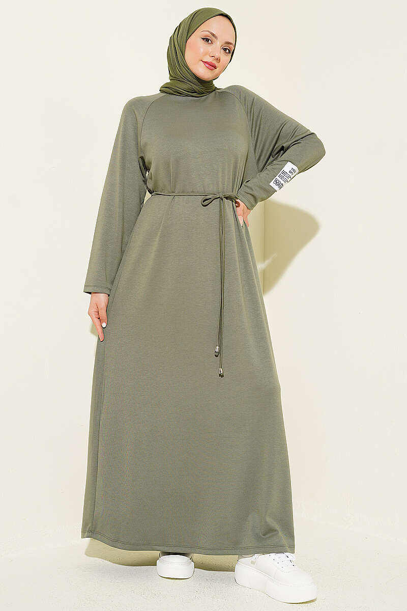 Arm Patch Belted Loisha Dress Hazel