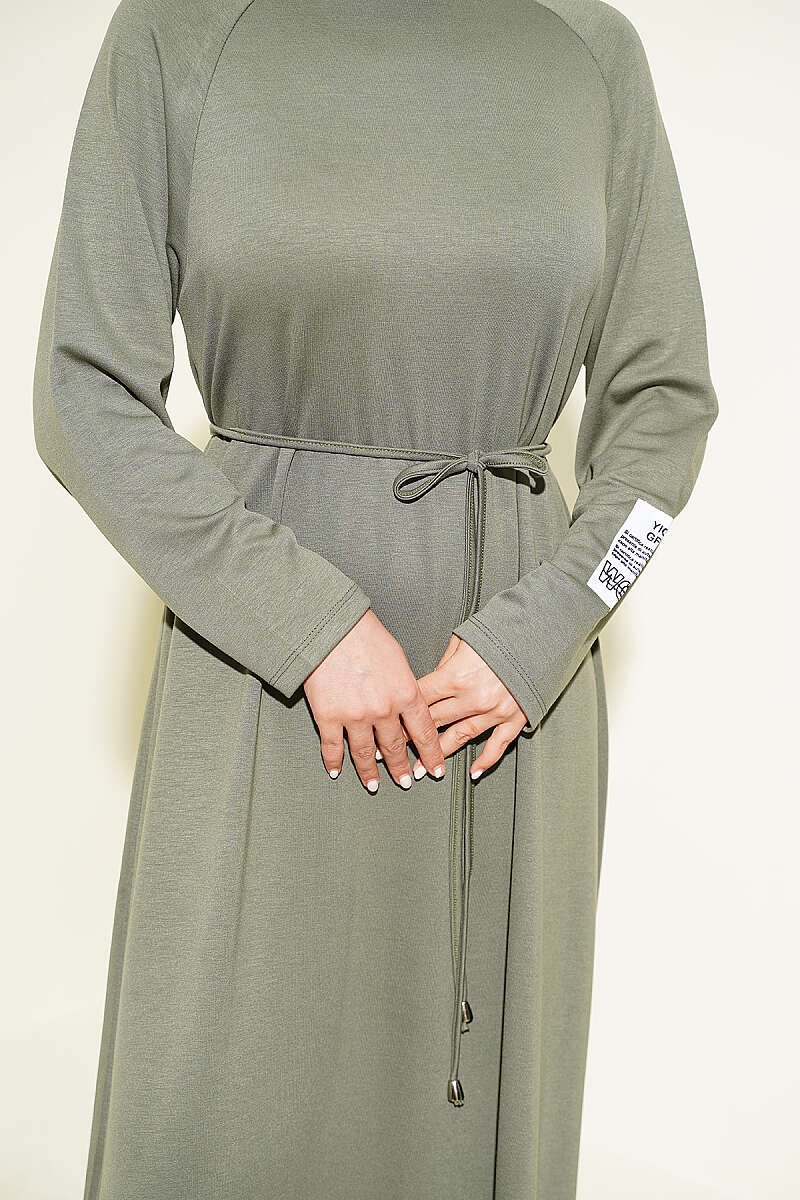 Arm Patch Belted Loisha Dress Hazel – Image 4