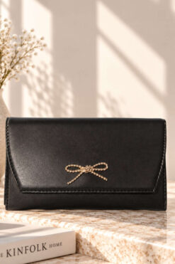 Alternative view of Ribbon Detail Chain Strap Crossbody Bag Black