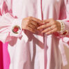 Balloon Sleeve Shirt with Eyelet Detail Pink - Image 4