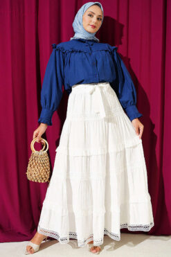 Alternative view of Belted Lace Skirt Ecru