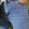 Fringe Hem Belted Denim Pants Light Charcoal – Image 4
