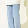 Fringe Hem Belted Denim Pants Light Denim – Bild 3