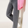 Fringe Hem Belted Denim Pants Light Denim – Bild 6