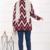 Lavin Zigzag Patterned Knit Sweater Burgundy – Image 5