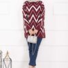 Lavin Zigzag Patterned Knit Sweater Burgundy – Image 3