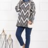 Lavin Zigzag Patterned Knit Sweater Grey – Image 3