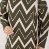 Lavin Zigzag Patterned Knit Sweater Khaki - Image 4