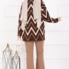 Lavin Zigzag Patterned Knit Sweater Brown - Image 6