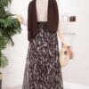 Leopard Print Chiffon Skirt with Belt Brown – Image 4