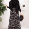 Leopard Print Chiffon Skirt with Belt Black – Image 5