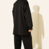 Leopard Panel Zip-Up Scuba Two-Piece Set Black - الصورة 3