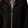 Leopard Panel Zip-Up Scuba Two-Piece Set Black - Imagen 4