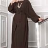 Leyli Modest Abaya Set Brown