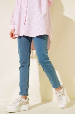 Stretch Boyfriend Denim Trousers Light Blue