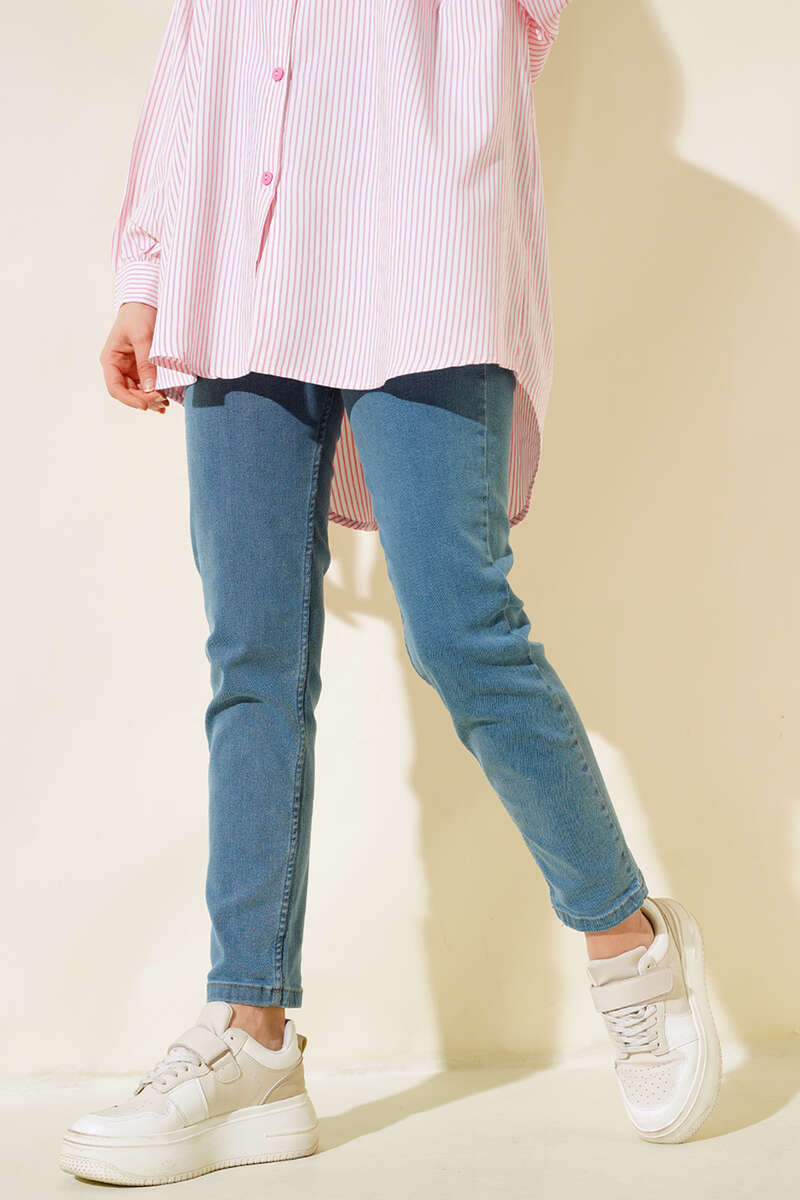 Stretch Boyfriend Denim Trousers Light Blue
