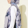 Lily Pattern Soft Shawl Baby Blue - immagine 3