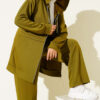 Loyşa Zip-Up Hooded Two-Piece Set Leaf Green