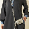 Loyşa Denim Garment with Ribbed Hem Edge Dress Smoke - الصورة 4