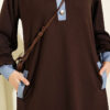 Loyşa Denim Garment with Ribbed Hem Edge Dress Brown - Imagen 4