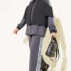 Loysa Stripe Detail Two-Piece Set Smoke
