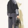 Loysa Stripe Detail Two-Piece Set Smoke - Image 3