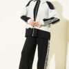 Loysa Stripe Detail Two-Piece Set Black - Image 2