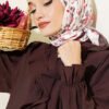 Lumea Patterned Soft Scarf Dark Brown