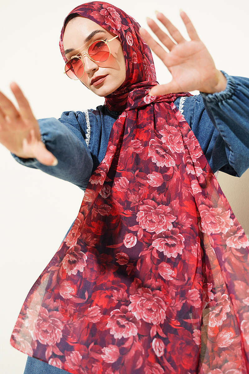 Manolya Series Soft Shawl Burgundy