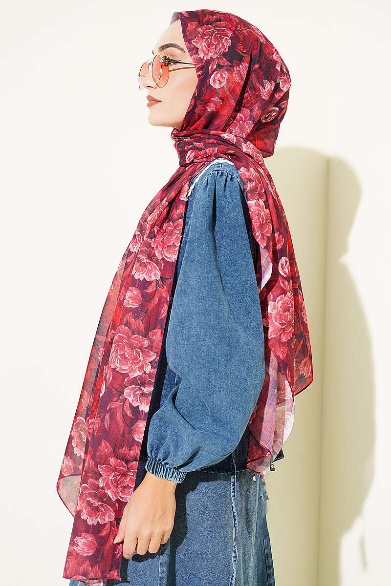 Manolya Series Soft Shawl Burgundy - immagine 3