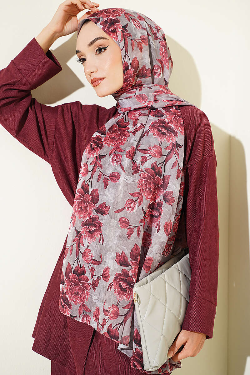 Manolya Series Soft Shawl Burgundy