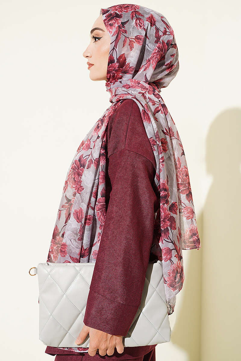 Manolya Series Soft Shawl Burgundy - immagine 3