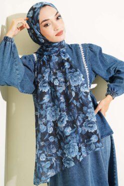 Alternative view of Manolya Series Soft Shawl Navy Blue