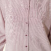 Buttoned Cuffed Striped Shirt Burgundy - الصورة 4