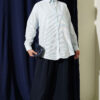 Buttoned Cuffed Striped Shirt Ice Blue - Image 2