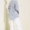Buttoned Cuffed Striped Shirt Blue - immagine 3