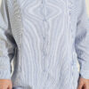 Buttoned Cuffed Striped Shirt Blue - immagine 4