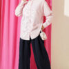 Buttoned Cuffed Striped Shirt Pink - immagine 2