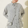 Buttoned Cuffed Striped Shirt Black - immagine 2