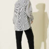 Buttoned Cuffed Striped Shirt Black - immagine 3