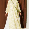 Button-Cuff Patterned Dress Aqua Green - Image 5