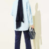 Cuff Button Plain Shirt Baby Blue - Image 3