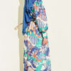 Buttoned Cuff Mixed Pattern Dress Navy Blue - Image 3