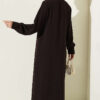Long Tunic with Buttoned Cuffs Two-Piece Set Brown – Image 3