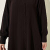 Long Tunic with Buttoned Cuffs Two-Piece Set Brown – Image 4