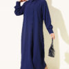 Basic Two-Piece Set with Metal Snaps Navy Blue – Image 5