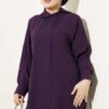 Long Tunic with Buttoned Cuffs Two-Piece Set Purple - immagine 2