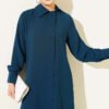 Long Tunic with Buttoned Cuffs Two-Piece Set Petrol – Bild 2