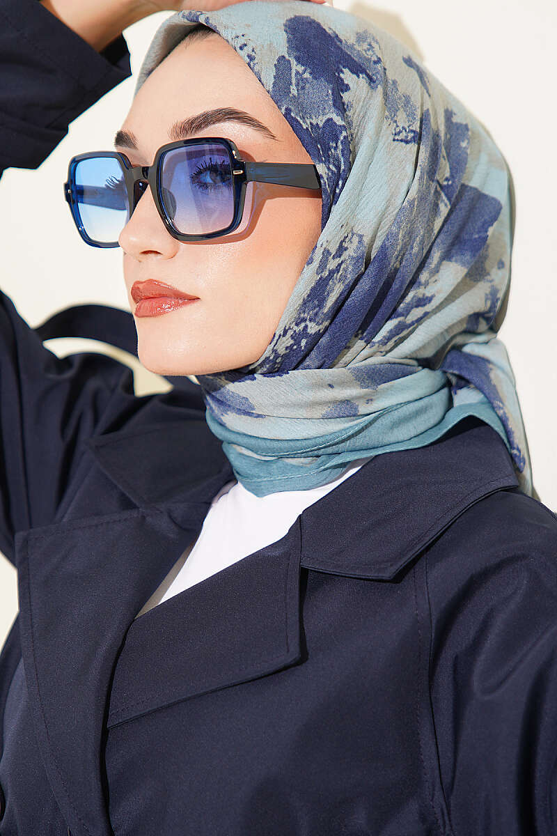 Marble-Patterned Scarf Mint - Imagen 2